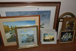 A QUANTITY OF PAINTINGS AND PRINTS, including a Helen Seddon (British, EXHIB: 1925-1965) watercolour