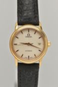 A LADIES 'OMEGA' WRISTWATCH, automatic movement, round mother of pearl dial signed 'Omega
