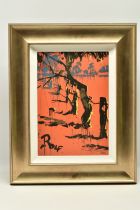ROLF HARRIS (AUSTRALIA 1930-2023) 'KOOKABURRA AT DUSK', a signed limited edition print on board,
