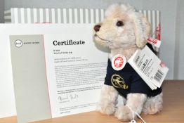 A BOXED STEIFF LIMITED EDITION 'NAUTICAL NICKY', a dog with cream mohair and cotton 'fur', wearing a