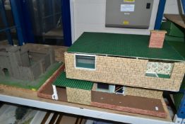 A LARGE WOODEN DOLLS HOUSE IN THE MODERNIST STYLE, two storey building with flat roof, kit or