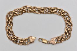 A 9CT GOLD ITALIAN BRACELET, a fancy link chain bracelet, fitted with an AF lobster clasp,