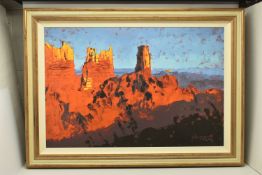 ROLF HARRIS (1930-2023) 'MONUMENT VALLEY', a signed limited edition print on canvas, depicting an