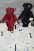 TWO BOXED LIMITED EDITION STEIFF TEDDY BEARS, comprising Teddy Bear Ruby, jointed with red silk
