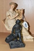 TWO NINETEENTH CENTURY P. IPSEN KJOBENHAVN DANISH FIGURES, comprising a terracotta female figure