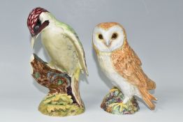 TWO LARGE BESWICK BIRDS, comprising a Green Woodpecker model no 1218B - second version, height 21.