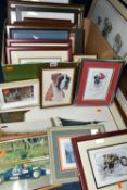 A BOX AND LOOSE OF PICTURES AND PRINTS, including a quantity of prints relating to Boxers and