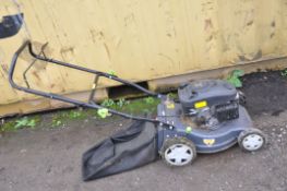 A PAGODA LM99 PETROL LAWN MOWER with collection bag (engine pulls and starts first time)