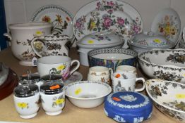 A SELECTION OF NAMED CERAMICS, to include Royal Doulton Bunnykins, Wedgwood Peter Rabbit, Masons