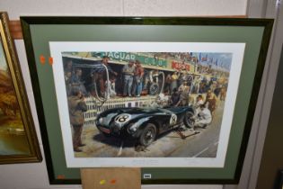 AFTER TERENCE CUNEO (BRITISH 1907-1996) 'Jaguar Pit Stop, Le Mans 1953', a limited edition colour