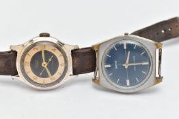 TWO GENTS 'SMITHS' WATCHES, the first with manual wind, round two tone black and gold dial,