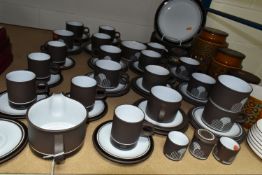 HORNSEA TEA, COFFEE AND DINNER WARES ETC, to include five Contrast coffee cups and six saucers,