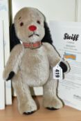 A BOXED STEIFF LIMITED EDITION 'SWEEP', the character from the Sooty TV Show, jointed with black and