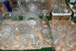 FOUR BOXES OF ASSORTED GLASS WARES ETC, to include a Borske Sklo tapering cylindrical vase with gilt