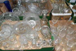 FOUR BOXES OF ASSORTED GLASS WARES ETC, to include a Borske Sklo tapering cylindrical vase with gilt