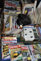 FIVE BOXES OF RAILWAY EPHEMERA to include magazines (Engineering in Miniature, Model Rail, History