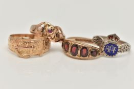 A SELECTION OF EARLY TO MID 20TH CENTURY RINGS, to include an early to mid-20th century white