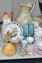 A GROUP OF CERAMICS AND GLASS WARE, to include a Beswick Donkey Foal model no 2110, a Beswick