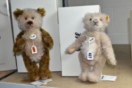 TWO BOXED STEIFF TEDDY BEARS, comprising Cookie, jointed with mohair and cotton covering, gold