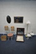A VARIETY OF OCCASIONAL FURNITURE, to include a modern hanging collectors display cabinet, with five