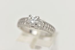 A DIAMOND RING, a round brilliant cut diamond, approximate diamond weight 0.70ct, approximate