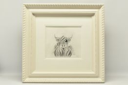 JENNIFER HOGWOOD (BRITISH 1980) 'ANGEL', a sketch depicting a cow with a Halo and angel wings,