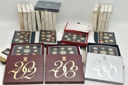 A LARGE BOX CONTAINING ROYAL MINT PROOF YEAR SETS, to include proof sets from 1983 - 2003, with 1997