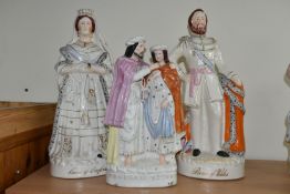 THREE STAFFORDSHIRE FLATBACKS, comprising 'Prodigals Return' depicting the Prodigal Son and his