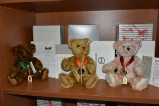 THREE BOXED STEIFF LIMITED EDITION 'BEAR OF THE YEAR' FOR 2017, 2018 AND 2019, EXCLUSIVE TO