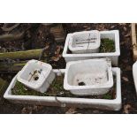 FIVE CERAMIC BELFAST STYLE SINKS including a small pair by Troyfords width 30cm depth 34cm height