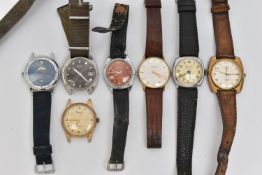 SEVEN GENTS WATCHES, assorted watches, names to include Seiko Automatic, Garrard, Rotary, Bentima,