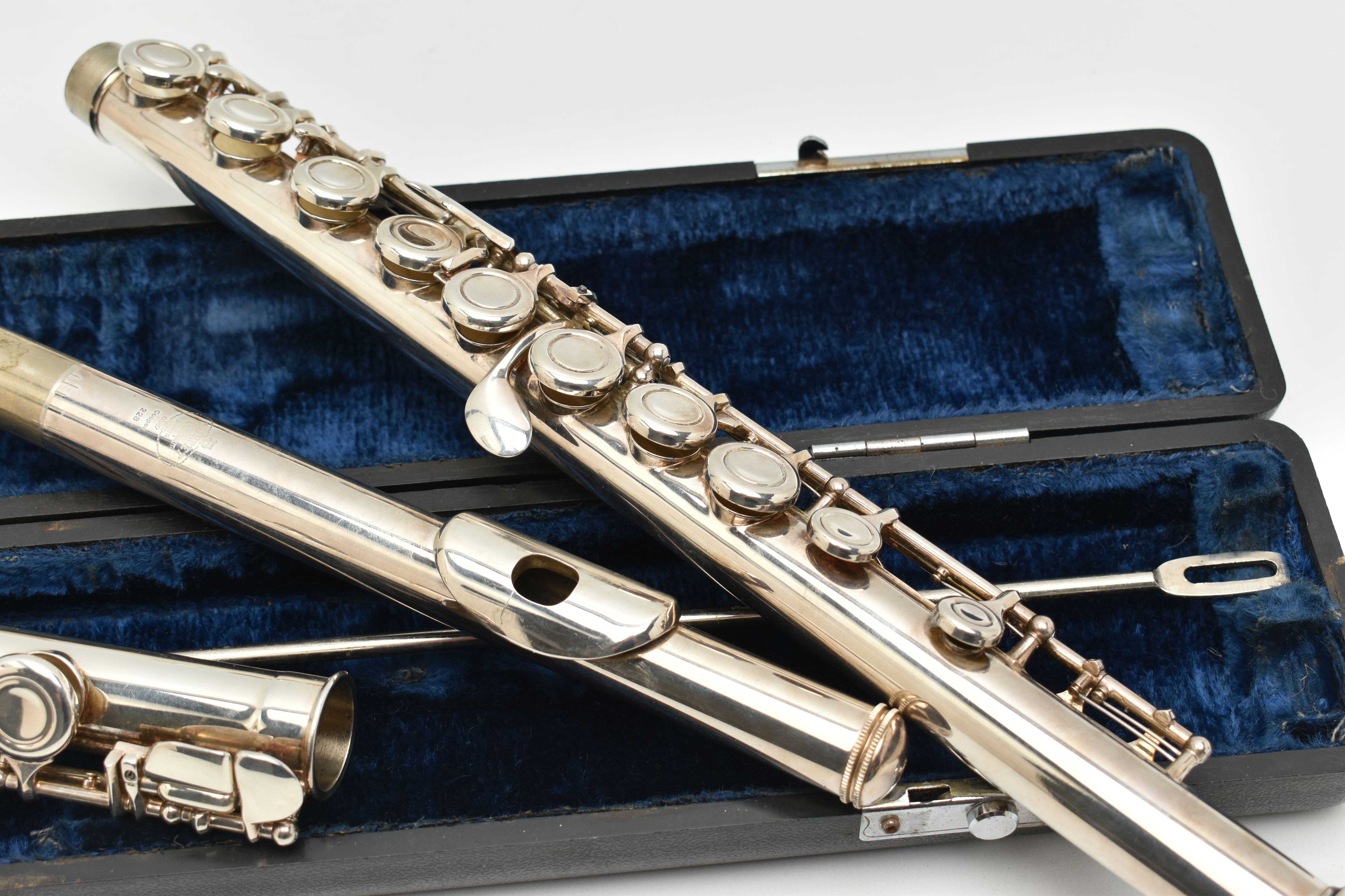 A FRENCH SILVER PLATED FLUTE, BUFFET CAMPON COOPER 228, in good working order - Image 8 of 10