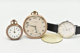 THREE WATCHES, to include a gents 'Hamilton St James' wristwatch, model number 54002-3, a gold