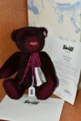 A BOXED STEIFF LIMITED EDITION 'TEDDY BEAR ANUSHKA', no.034800, ltd ed no. 485/1500, Bordeaux