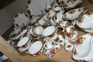 ROYAL ALBERT 'OLD COUNTRY ROSES' TEA AND DINNER WARES, comprising six cups and saucers - one cup