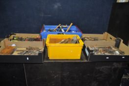 SIX TRAYS CONTAINING HAND TOOLS including spanners by Calor, King Dick, Williams Superslim,