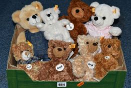 ONE BOX OF STEIFF TEDDY BEARS, to include eight bears, Kimba, Hannes, Luca, Lotte, Charly Lara and