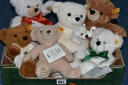 ONE BOX OF STEIFF BEARS, to include six bears Marie And Lisa 113697, Yorkshire Rose 664014, My First