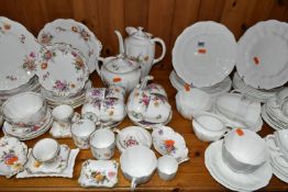 A QUANTITY OF ROYAL CROWN DERBY 'DERBY POSIES' TEA AND COFFEE WARES AND A ROYAL CROWN DERBY WHITE