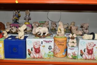 A GROUP OF TWENTY BOXED 'PIGGIN' FIGURES BY DAVID CORBRIDGE, Collectable Worls Studios, comprising