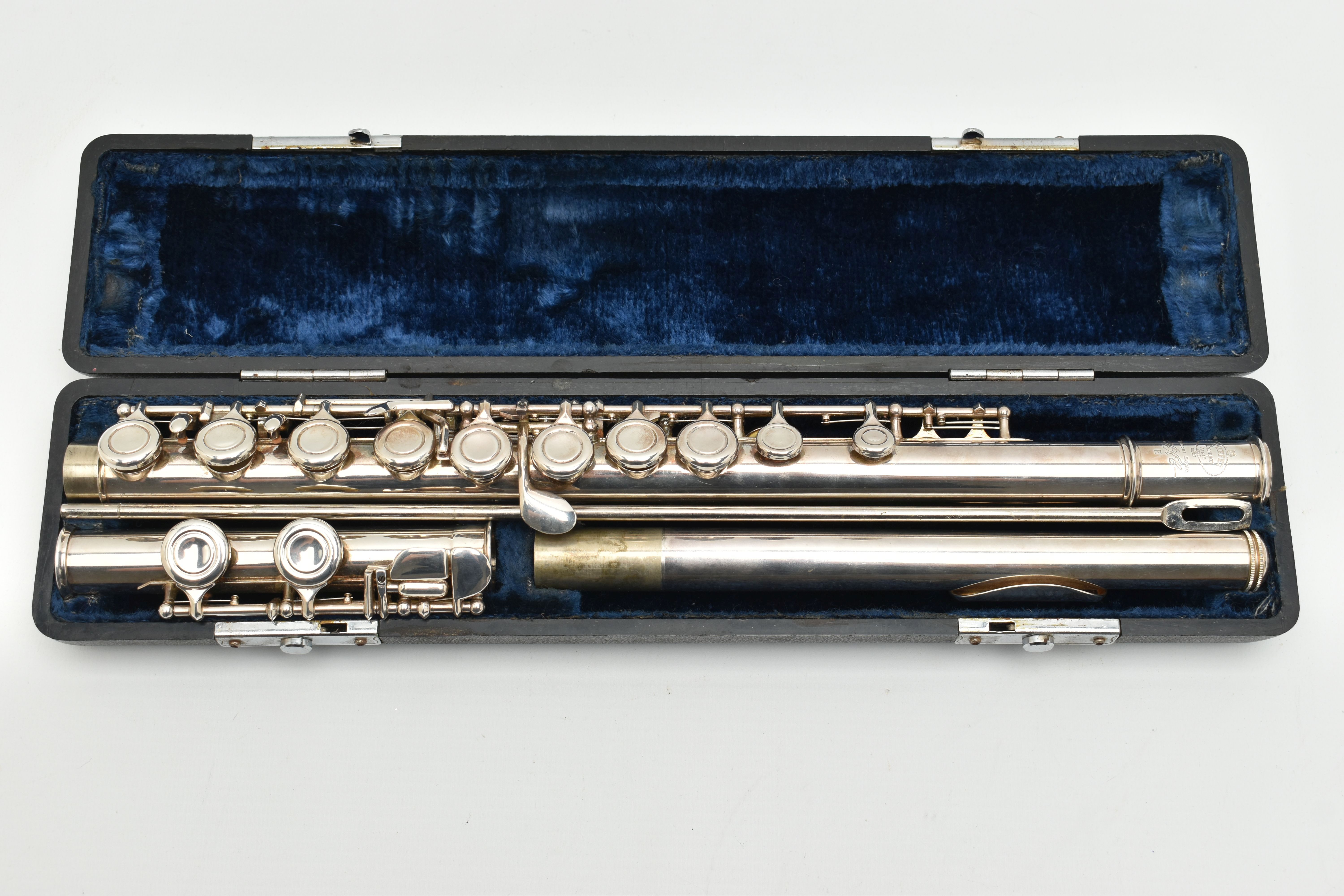 A FRENCH SILVER PLATED FLUTE, BUFFET CAMPON COOPER 228, in good working order