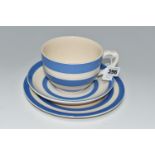 A T.G. GREEN CLOVERLEAF CORNISHWARE OVERSIZED CUP, SAUCER AND TEA PLATE, printed marks (3) (
