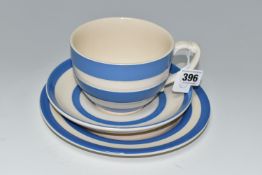 A T.G. GREEN CLOVERLEAF CORNISHWARE OVERSIZED CUP, SAUCER AND TEA PLATE, printed marks (3) (