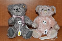 TWO STEIFF TEDDY BEARS, comprising 'Linda', 000331, pink mohair, growler, height 30cm and 'Sofie',