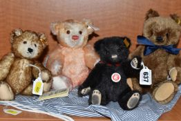 FOUR STEIFF TEDDY BEARS, comprising limited edition 1999 bear, 02842, apricot, height 22cm, a
