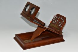 A FOLDING GRAPHOSCOPE/ STEREOSCOPE CARD VIEWER, marked 190, brass fittings (possibly