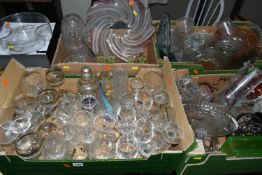 FOUR BOXES AND LOOSE ASSORTED GLASSWARES ETC, to include a boxed set of six Bohemia Crystal wine