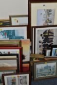 A SMALL SELECTION OF DECORATIVE PICTURES AND PRINTS ETC, to include seven Cash's Woven Pictures