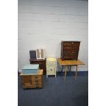 A VARIETY OF OCCASIONAL FURNITURE, to include an oak cabinet, with three drawers and two cupboard