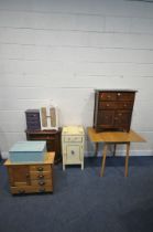 A VARIETY OF OCCASIONAL FURNITURE, to include an oak cabinet, with three drawers and two cupboard